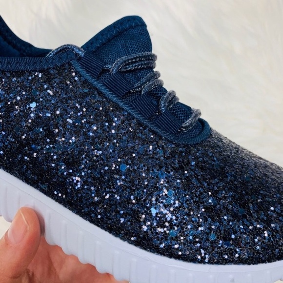 Shoes Navy Blue Glitter Sparkle Athletic Gym Sneaker Nib Poshmark